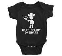 tiansiaben Baby Cowboys On Board, tutina unisex a maniche lunghe per neonati con cartoni animati, D-Nero, 12-18 Months