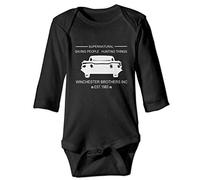 tiansiaben Supernatural - Tutina per neonato in cotone, a maniche lunghe, per neonati, Nero , 6-9 Months