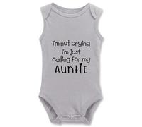 tiansiaben Tutina per neonato con scritta in inglese "I'm Not Crying I'm Just Calling My Auntie", I-grigio, 6 mesi
