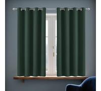 TIANTMIN Tenda Oscurante per Soggiorno 160 x 180 cm Poliestere Resistente, Termica Isolante Tende per Interni Corte Tende per Cucina per Camera da Letto Moderne, Verde Scuro