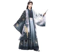 TIANTOO Hanfu Uomo Donna (S-2XL), Costume Cosplay Tradizionale Cinese Antico, Comodo E Durevole, Per Primavera, Estate, Autunno,S,White
