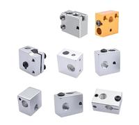 tianwandong 1 pz Blocco riscaldante V5 V6 MK7 MK8 MK2 MK10 Volcano PT100 CR10 2 IN 1 OUT Alluminio/Ottone for estrusore stampante 3D Hotend J Head(V6)
