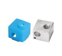 tianwandong 1 V5 J-head Blocco riscaldante Estrusore Alluminio V5 Blocco riscaldato Custodia in silicone Copertura Parti for stampante 3D 16 * 16 * 12mm(1set Silver block)