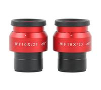 tianwandong 2 pezzi WF5X WF10X WF15X WF20X WF30X oculare a campo largo for microscopio stereo binoculare trinoculare 30 mm interfaccia di installazione(WF10X-23MM Red)
