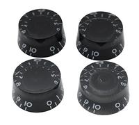 tianwandong Musiclily Basic Metric Coarse 18-Spline Manopole for chitarra Manopole di controllo del volume e della velocità for chitarra elettrica Epi LP SG (set da 4)(schwarz)