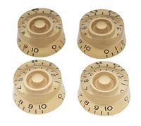 tianwandong Musiclily Basic Metric Coarse 18-Spline Manopole for chitarra Manopole di controllo del volume e della velocità for chitarra elettrica Epi LP SG (set da 4)(Gold Black)