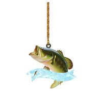 TianWlio Custom Green Bass Pesci Trota Piatto 2D Ornamenti Di Natale Albero Decorazioni Specchio Retrovisore Accessori per Voi Rete Secca (A8-3PCS E, Taglia Unica)