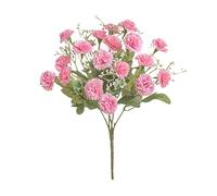 TianWlio Fiori artificiali come un vero balcone, fiori artificiali, rose artificiali, fiori di simulazione di rose, mazzi di nozze finti, fiori artificiali per interni in plastica, decorazione (rosso,