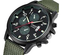 TianWlio Orologio da uomo analogico al quarzo cronografo luminoso data quadrante orologi classico business casual cinturino in pelle orologio meccanico sport regalo elegante per gli uomini, verde