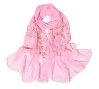 TianWlio Sciarpa e sciarpa da donna leggera stampata scialle elegante sciarpe lunga stola da matrimonio wrap neckerchief girocollo moda scialle da spiaggia per tutta la stagione, Rosa, Taglia unica