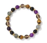 TIANXIAOQWE Bracciale con ciondolo in pietra da uomo e da donna laborioso braccialetto elastico, 19 cm, Pietra Legno, cristallo