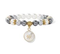 TIANXIAOQWE Bracciale con strisce viola agata pietre perline braccialetto coppia, 19 cm, Pietra Legno, cristallo