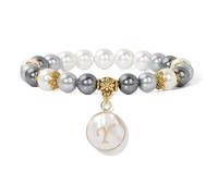 TIANXIAOQWE Bracciale da donna con ciondolo in pietra naturale semplice da uomo e da donna, 19 cm, Pietra Legno, cristallo