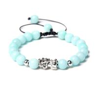 TIANXIAOQWE Bracciale da uomo lavorato a maglia con perline di pietra stile fidanzato regolabile, weave, Pietra Legno, cristallo