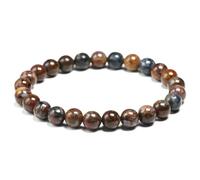 TIANXIAOQWE Bracciale in pietra naturale rotonda 6MM 8MM 10MM per donne uomini unisex braccialetto agata coppie, 16cm 6.3inch, Pietra Legno, cristallo