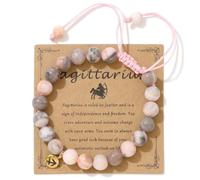 TIANXIAOQWE Braccialetto con ciondolo a forma di zebra, regolabile e intrecciato a mano, Pull type, Pietra Legno, cristallo