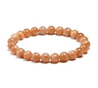 TIANXIAOQWE Braccialetto da donna con perline in pietra del sole naturale, braccialetti da yoga elasticizzati fatti a mano, 24cm 9.5inch, Pietra Legno, cristallo