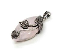 TIANXIAOQWE Ciondolo a forma di pietra per collana da donna fai da te lapislazzuli naturale quarzo rosa senza catena, Pietra Vetro Pietra Smalto Vetro, Zirconia cubica Agata ossidiana