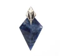 TIANXIAOQWE Ciondolo in pietra triangolare per donna uomo collana fai da te ciondolo sfaccettato fluorite naturale senza catena, Pietra Vetro Pietra Smalto Vetro, Zirconia cubica Agata ossidiana