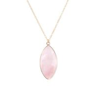 TIANXIAOQWE Ciondolo in polvere di pietra naturale europea e americana semplice catena stile spiaggia, accessori collana, catena clavicola, Pietra Legno, Cristallo