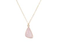 TIANXIAOQWE Ciondolo in polvere di pietra naturale europea e americana semplice catena stile spiaggia, accessori collana, catena clavicola, Pietra Legno, Cristallo