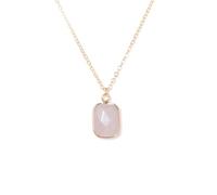 TIANXIAOQWE Ciondolo in polvere di pietra naturale europea e americana semplice catena stile spiaggia, accessori collana, catena clavicola, Pietra Legno, Cristallo