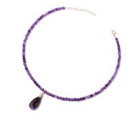 TIANXIAOQWE Collana con ciondolo in pietra naturale che dona alla ragazza una collana con perline fini alla clavicola, Pietra Legno, cristallo