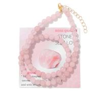 TIANXIAOQWE Collana con perline in pietra da 6 mm, design femminile, catena regolabile per la clavicola della migliore amica, Pietra, Quarzo