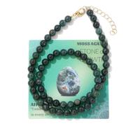TIANXIAOQWE Collana con perline in pietra da 6 mm, design femminile, catena regolabile per la clavicola della migliore amica, Pietra, Quarzo