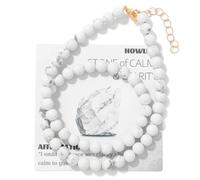 TIANXIAOQWE Collana con perline in pietra da 6 mm, design femminile, catena regolabile per la clavicola della migliore amica, Pietra, Quarzo