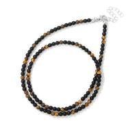 TIANXIAOQWE Collana con perline turchesi da 4 mm, versatile per uomini e donne, Pietra Legno, Cristallo