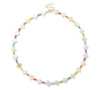 TIANXIAOQWE Collana di perline con ciondolo a forma di cuore con, Pietra Legno, Cristallo