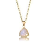 TIANXIAOQWE Collana triangolare con bordi in rame catena clavicola design da donna, 45cm, Pietra Legno, Cristallo