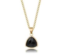 TIANXIAOQWE Collana triangolare con bordi in rame catena clavicola design da donna, 45cm, Pietra Legno, Cristallo