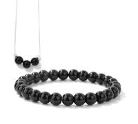TIANXIAOQWE Combinazione di collana con perline di pietra, accessori fatti a mano, set semplice per coppie di migliori amiche, collana a clavicola, Pietra Legno, Cristallo