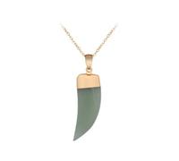 TIANXIAOQWE StoneTooth collana turchese quarzo opale corno di mucca ciondolo fai da te accessori, Pietra Smalto Vetro, Zirconia cubica Agata Ossidiana
