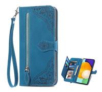 TIANYUE Custodia a Portafoglio per Oukitel C59/C59 Pro, PU Pelle Premium Portafoglio Custodia con Slot per schede, Cerniera Magnetica Flip Stand Cover per Oukitel C59/C59 Pro-Blu