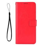 TIANYUE Custodia per Blackview Color 6, Flip Custodia Pelle retrò PU, Magnetica Portafoglio con Funzione Supporto Slot Schede Flip Case per Blackview Color 6-Rosso