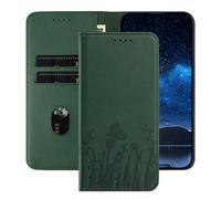 TIANYUE Custodia per Motorola Moto G75 5G in Pelle PU con Design Tulipano e Farfalla, Supporto Integrato e Porta Carte di Credito, Custodia per Motorola Moto G75 5G-Verde