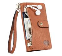 TIANYUE Custodia per Oukitel C59/C59 Pro, Custodia a portafoglio con cerniera, Cover con [Blocco RFID] [Titolari di carta] [TPU antiurto], Cover per Oukitel C59/C59 Pro-Marrone