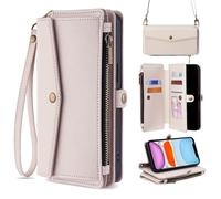 TIANYUE Custodia per vivo X200 FE, borsa in pelle PU Zipper Wallet Case con slot per schede stand Funzioni di copertura protettiva per vivo X200 FE-Bianco