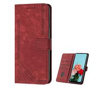 TIANYUE Flip Custodia per Honor X6c, Custodia a Portafoglio in Pelle PU con Slot per Carte Chiusura Magnetica Case per Cavalletto per Honor X6c-Rosso