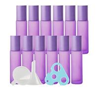 TIANZD 24 Pezzi 10ml Rotolo Viola Opaco su Bottiglia a Rullo Flacone per Olio Essenziale in Vetro per Oli Essenziali Bottiglie in Vetro con 1x Apri, 1x Imbuto
