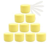 TIANZD 24 Pezzo 50 ml Barattoli in Plastica Giallo Contenitori Barattolo Vuoto Barattoli Piccoli con Coperchio Barattoli Cosmetico Contenitore per Prodotti di Cosmetica