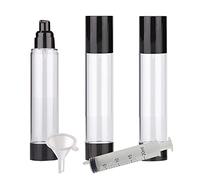 TIANZD 3 Pezzi 120 ml Plastica Bottiglie Airless Dosatori per Cosmetici, Nero Trasparente Bottiglie di Pompa Ricaricabile per Gel Dispenser, Flacone Contenitori per Liquidi Viaggio con Siringa