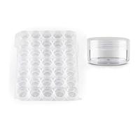 TIANZD 60 Pezzo 10 ml Vuoti Rotondo Mini Barattoli di Plastica per Nail Art con Coperchio, 10 g Contenitori Cosmetici Trasparenti per Perline Fai da Te Nail Art Glitter