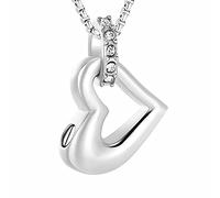 TIANZXS Ciondolo urna Famiglia/Animale Domestico Gioielli cremazione per Ceneri Supporto Ciondolo urna d'Amore Pet/ricordo Umano Collana commemorativa Argento