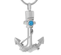 TIANZXS Collana con urna per cremazione di Ancoraggio per Ceneri Portacenere commemorativo in Acciaio Inossidabile da Marinaio con Ciondolo per Gioielli da Uomo in Acciaio con Tanzani