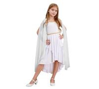 TiaoBug Abito da Dea Greca Romana Antica Bambina Vestito Dea Greca Atena Ragazza Vestito da Danza Contemporanea Lirica Classica Abtio Carnevale Halloween Festa a Tema Bianco 5-6 Anni