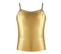TiaoBug Bambine Reggiseno Sportivo Bra per Balletto Danza Canotteria Senza Ferretto Canotta Canottiera Saggio Spettacolo Ballo di Strada Ginnastica Oro 10 Anni